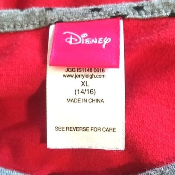 Disney Minnie Mouse Girls Long Sleeve Graphic Top With Star Sleeves Size XL (14/ - Picture 6 of 8
